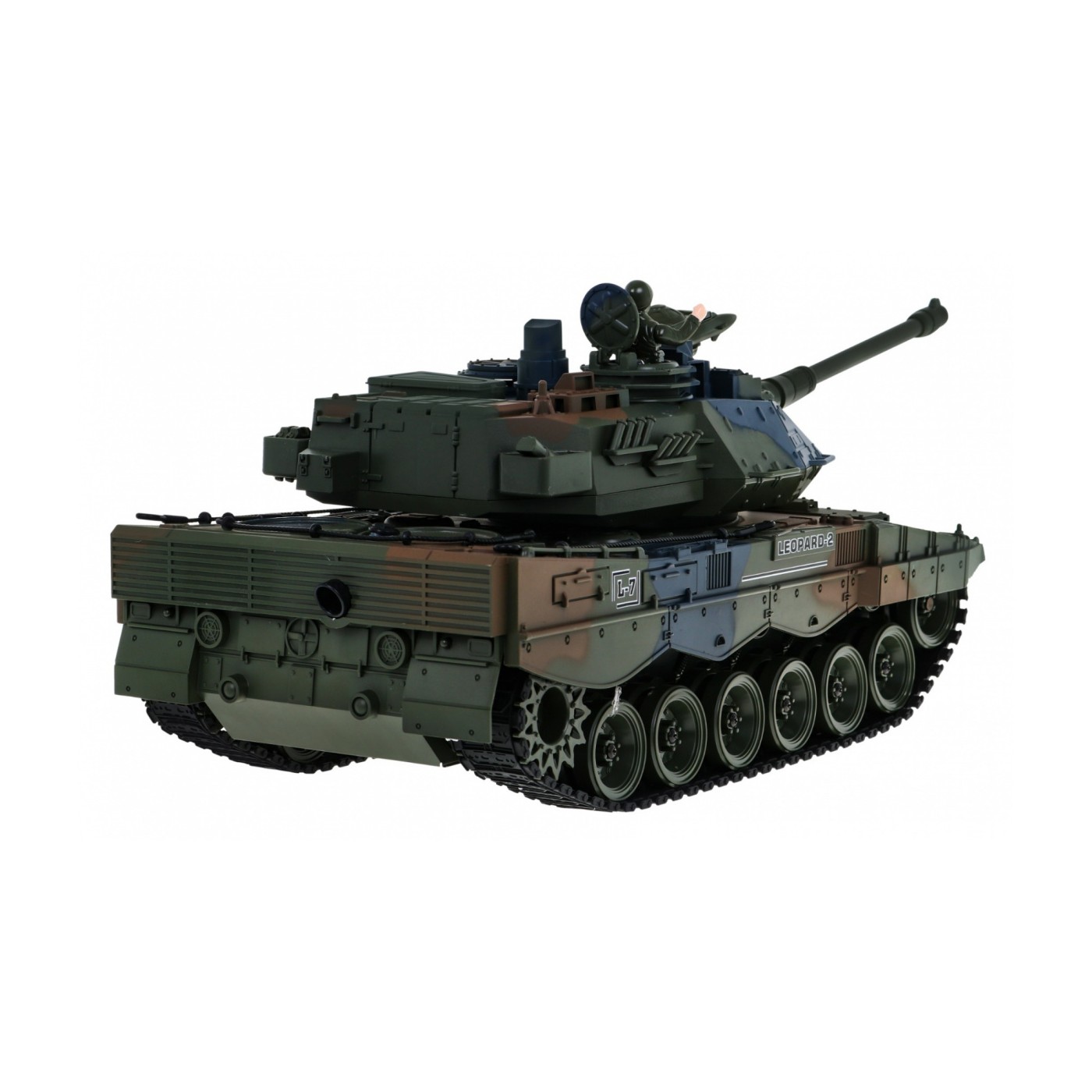 Dálkové ovládání Leopard 2A6 Dětská 3 Nádrž + Zelená 1:18 Kouřová funkce + 2,4 GHz Dálkové ovládání + Příslušenství