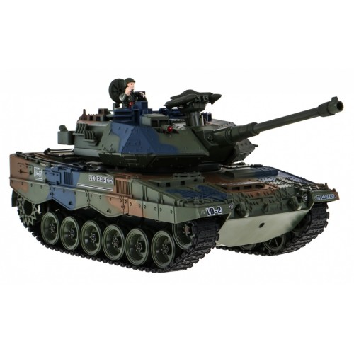 Dálkové ovládání Leopard 2A6 Dětská 3 Nádrž + Zelená 1:18 Kouřová funkce + 2,4 GHz Dálkové ovládání + Příslušenství