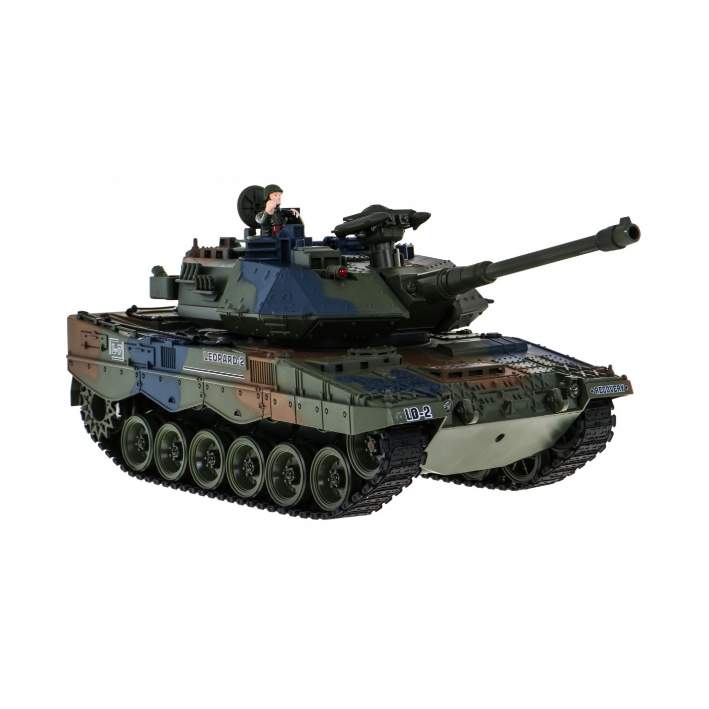 Dálkové ovládání Leopard 2A6 Dětská 3 Nádrž + Zelená 1:18 Kouřová funkce + 2,4 GHz Dálkové ovládání + Příslušenství