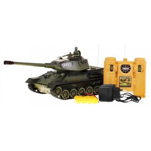 Dálkově ovládaný dětský tank T-34 3+ zelená Shooting Model 1:28 + Great Battle of Tanks + Lightsaws