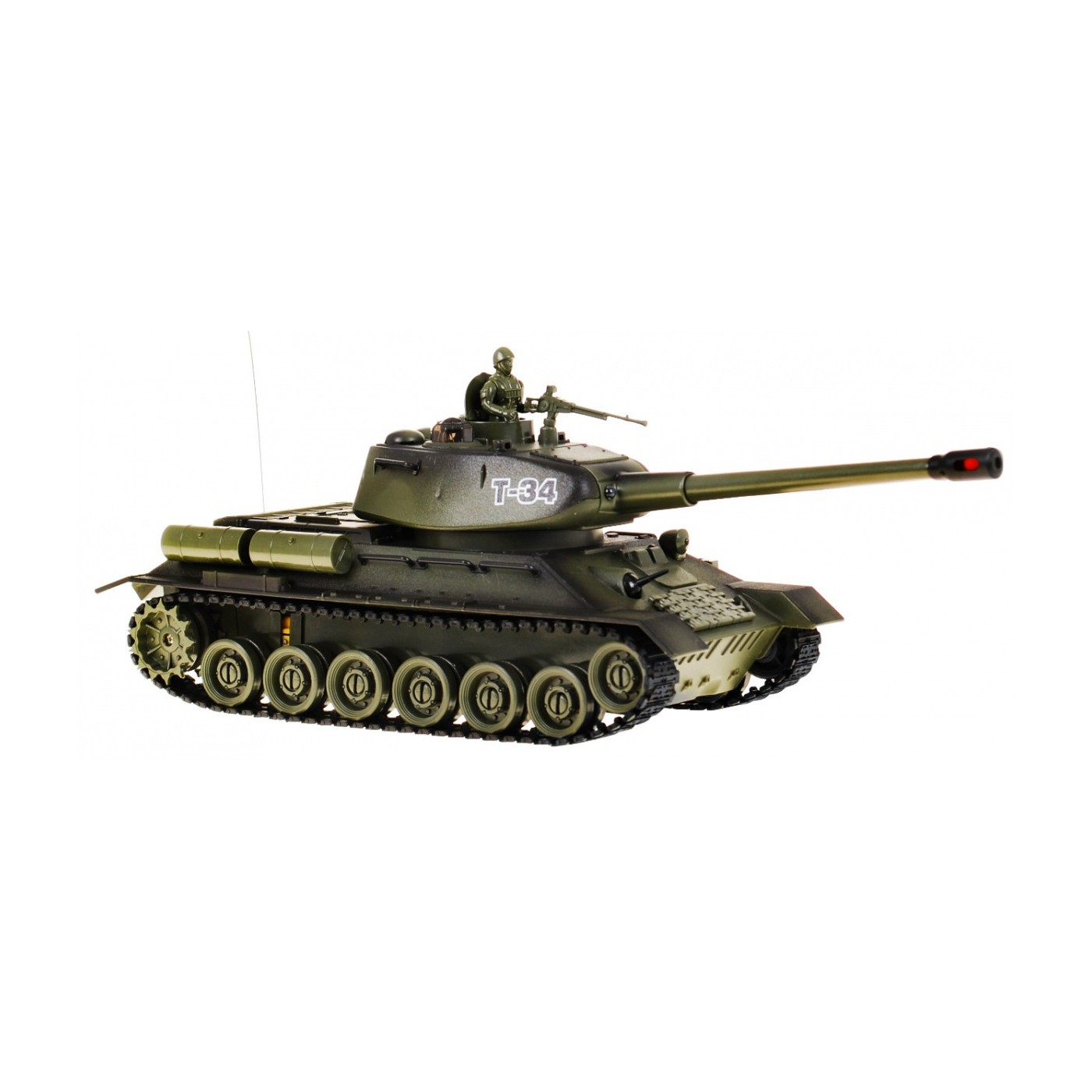 Dálkově ovládaný dětský tank T-34 3+ zelená Shooting Model 1:28 + Great Battle of Tanks + Lightsaws
