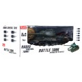 Dálkově ovládaný dětský tank T-34 3+ Střelecký model Kamufláž 1:28 + Velká bitva tanků + Světelné pily
