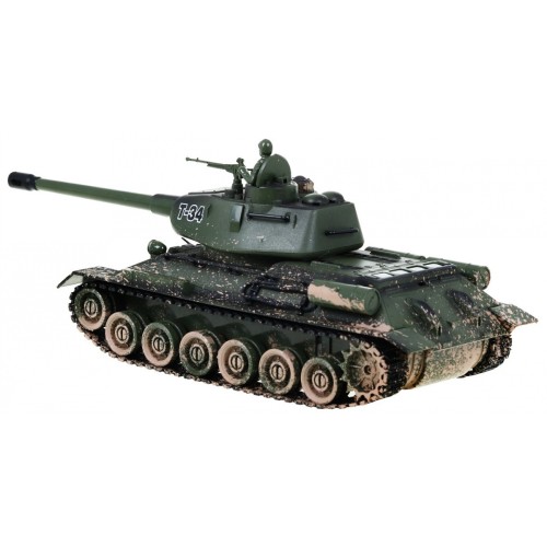 Dálkově ovládaný dětský tank T-34 3+ Střelecký model Kamufláž 1:28 + Velká bitva tanků + Světelné pily