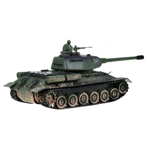 Dálkově ovládaný dětský tank T-34 3+ Střelecký model Kamufláž 1:28 + Velká bitva tanků + Světelné pily