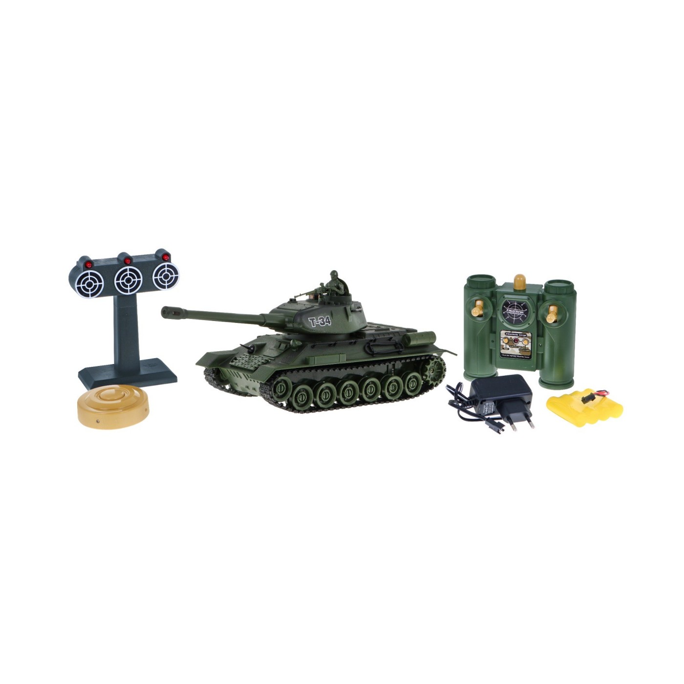 Dálkové ovládání Dětská nádrž T-34 1:24 Interaktivní efekty + Dálkový ovladač + Mina + Terč