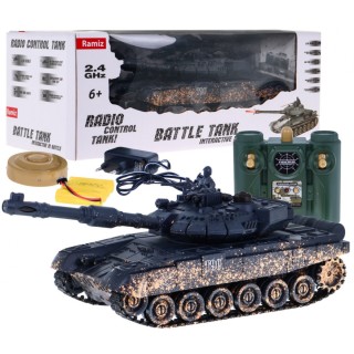 Dálkově ovládaný dětský tank T-90 3+ Střelecký model Kamufláž 1:28 + Velká bitva tanků + Zvuky světla