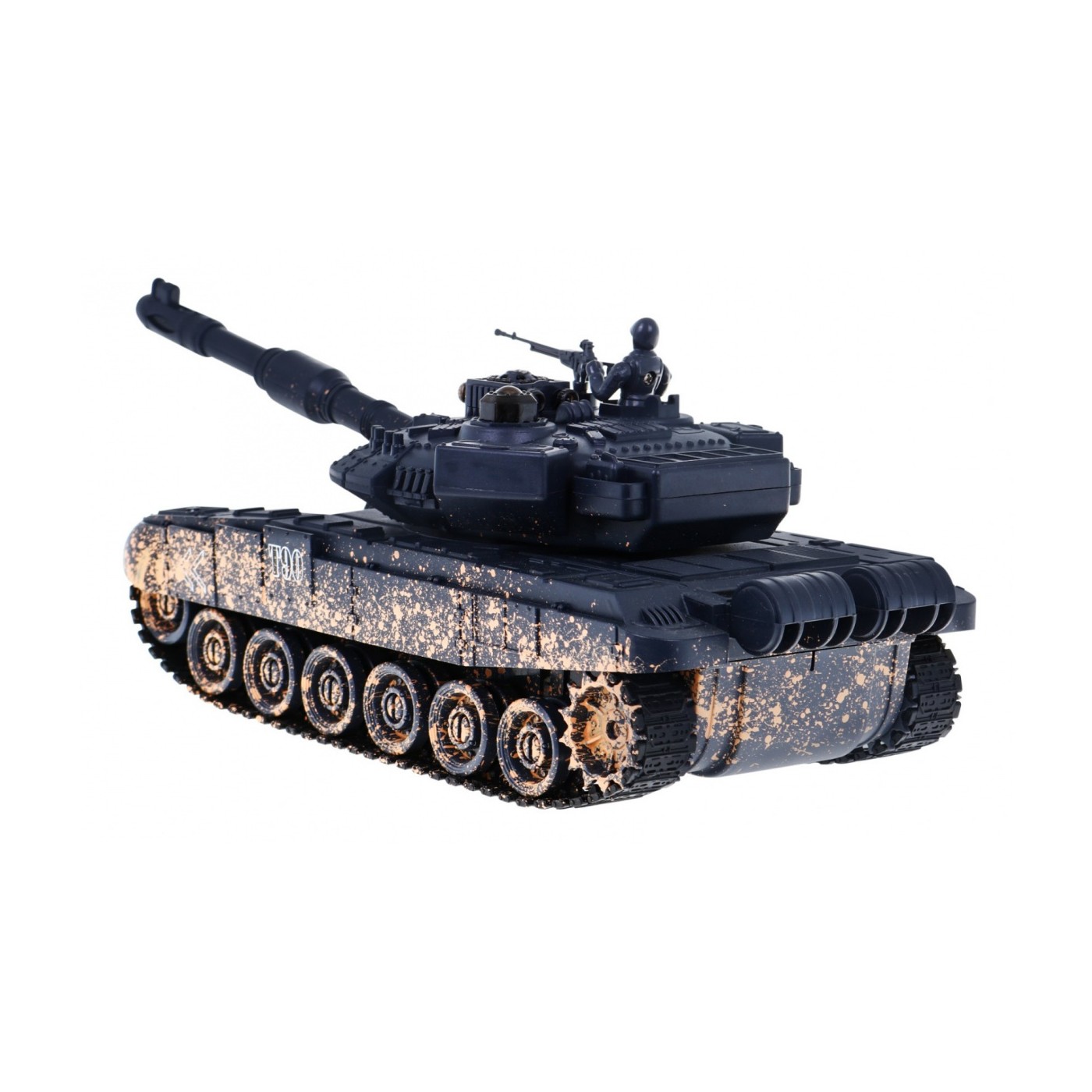 Dálkově ovládaný dětský tank T-90 3+ Střelecký model Kamufláž 1:28 + Velká bitva tanků + Zvuky světla