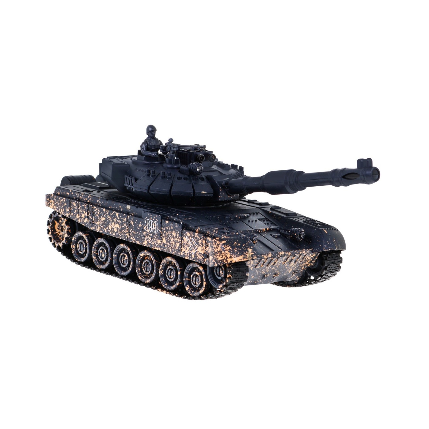Dálkově ovládaný dětský tank T-90 3+ Střelecký model Kamufláž 1:28 + Velká bitva tanků + Zvuky světla
