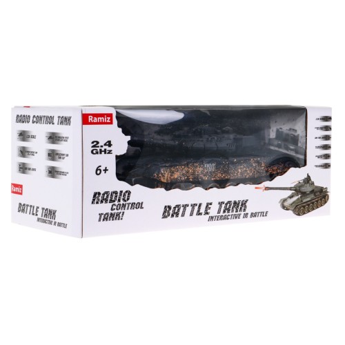 Dálkově ovládaný dětský tank T-90 3+ Střelecký model Kamufláž 1:28 + Velká bitva tanků + Zvuky světla