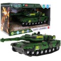 Interaktivní tank pro děti 3+ zelená + pohyblivé prvky + řízené tření + zvuky světla