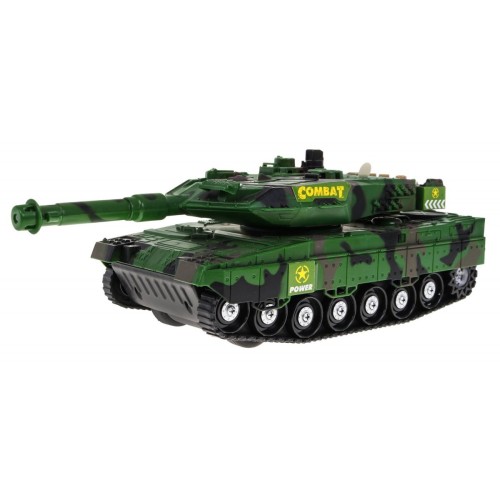 Interaktivní tank pro děti 3+ zelená + pohyblivé prvky + řízené tření + zvuky světla