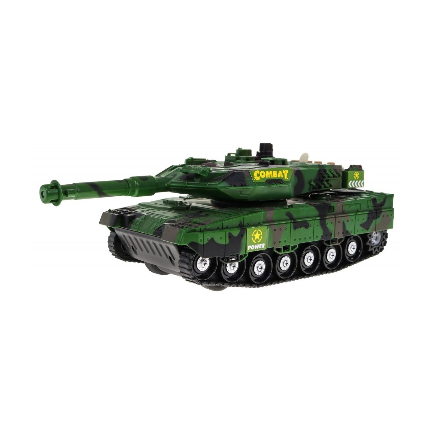Interaktivní tank pro děti 3+ zelená + pohyblivé prvky + řízené tření + zvuky světla