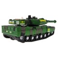 Interaktivní tank pro děti 3+ zelená + pohyblivé prvky + řízené tření + zvuky světla