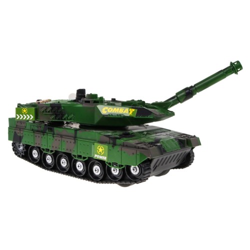 Interaktivní tank pro děti 3+ zelená + pohyblivé prvky + řízené tření + zvuky světla