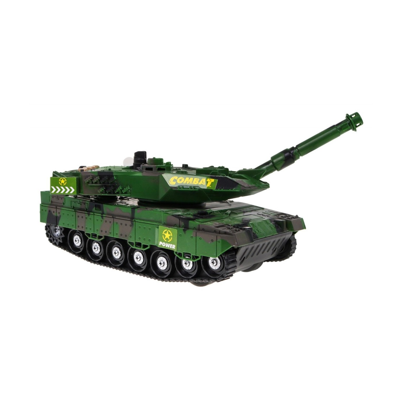 Interaktivní tank pro děti 3+ zelená + pohyblivé prvky + řízené tření + zvuky světla