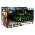 Interaktivní tank pro děti 3+ zelená + pohyblivé prvky + řízené tření + zvuky světla
