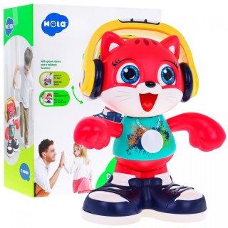 Interaktivní taneční kotě DJ pro děti 18m+ světelné tóny + 3 režimy přehrávání + hodina tance + změna hlasu