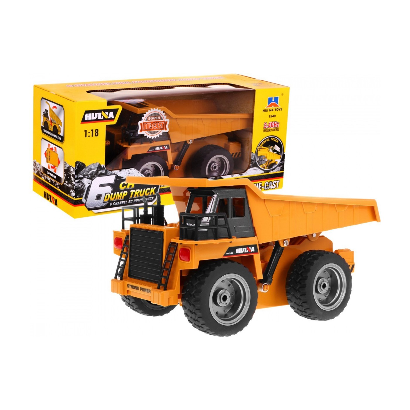 Auto R/C 2.4G Sklápěč Kovová kabina 1:18