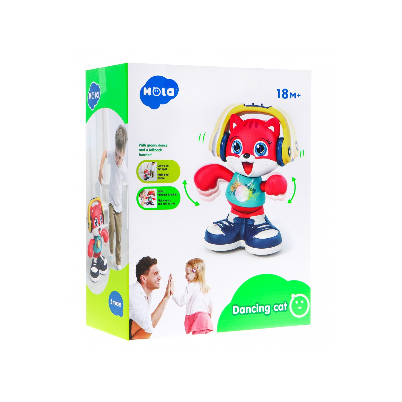 Interaktivní taneční kotě DJ pro děti 18m+ světelné tóny + 3 režimy přehrávání + hodina tance + změna hlasu
