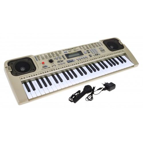 Keybord  pro děti v režimu lekce 5+ stojan na noty mikrofon - model č. 807