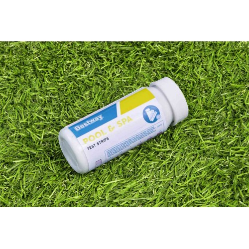50 testovacích proužků pro bazénovou vodu BESTWAY pH + chlór + alkalita