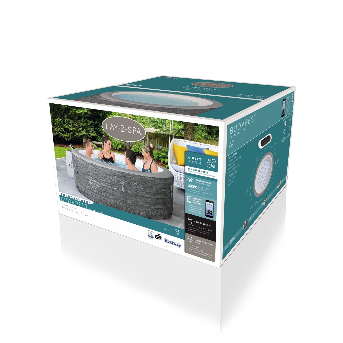 copy of Hollywood Lay-Z-Spa AirJet Home Spa BESTWAY 6místný + LED + 4 polštáře