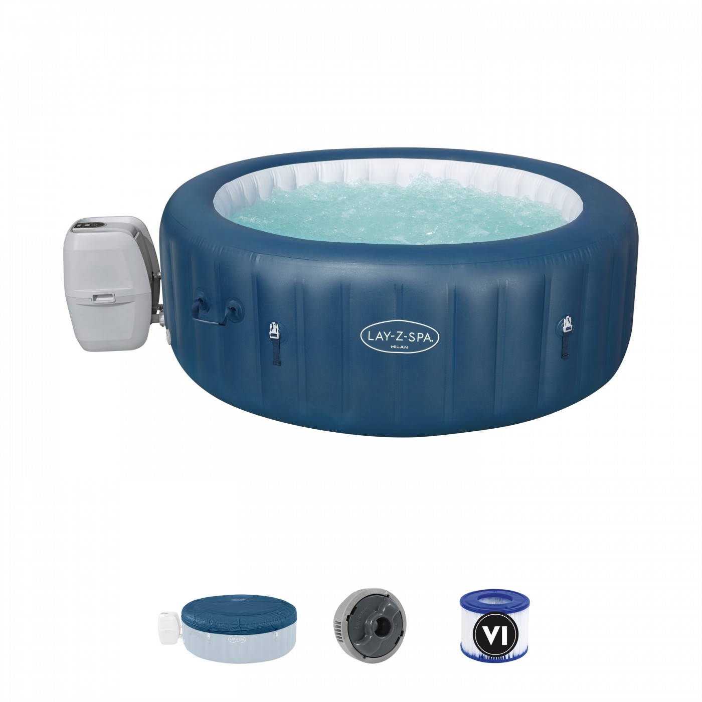 Milan Lay-Z-Spa AirJet Plus Jacuzzi Home BESTWAY 6místné čerpadlo filtr VI kryt