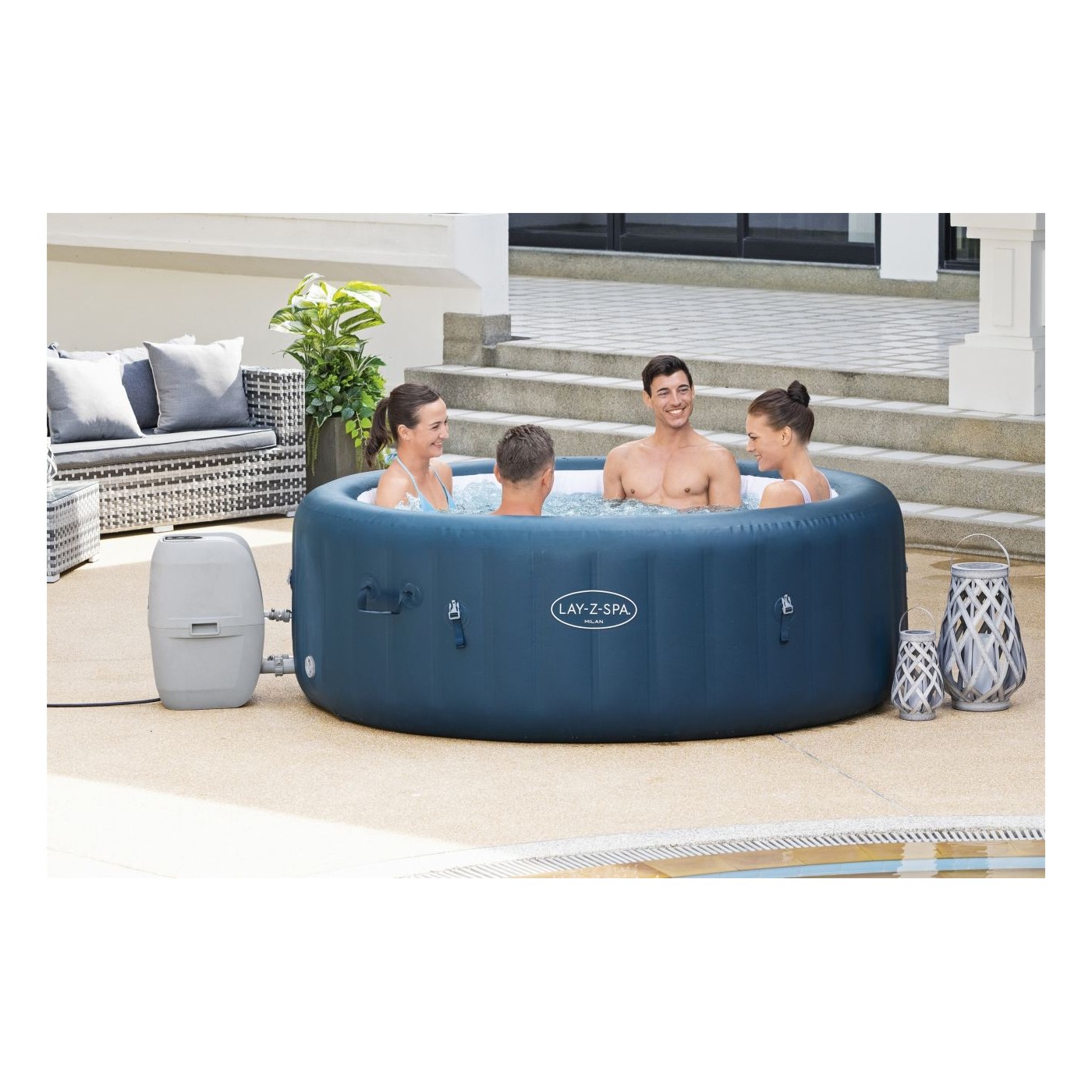 Milan Lay-Z-Spa AirJet Plus Jacuzzi Home BESTWAY 6místné čerpadlo filtr VI kryt