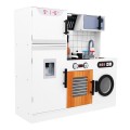 Velká dřevěná kuchyň pro děti 3+ bílá + interaktivní tóny světla + příslušenství
