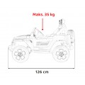 Jeep Wrangler Rubicon dětská baterie červená dálkové rádio MP3 LED kola EVA