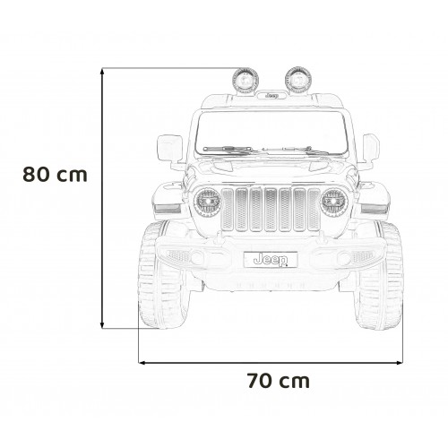 Jeep Wrangler Rubicon dětská baterie bílá dálkové rádio MP3 LED kola EVA