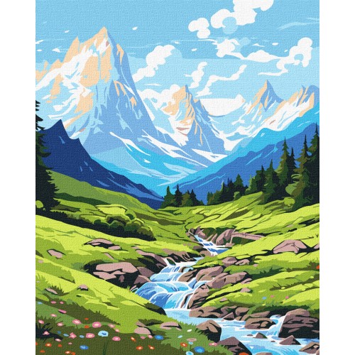 Sada malování podle čísel 40x50cm Léto Na horách