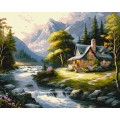 Malování podle čísel Set 40x50cm Dům V Horách