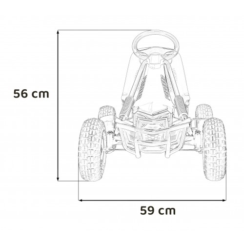 copy of Dětský pedál Air Go-kart na pedály pro děti 3+ zelená + nahuštěné pneumatiky + nastavitelné sedadlo