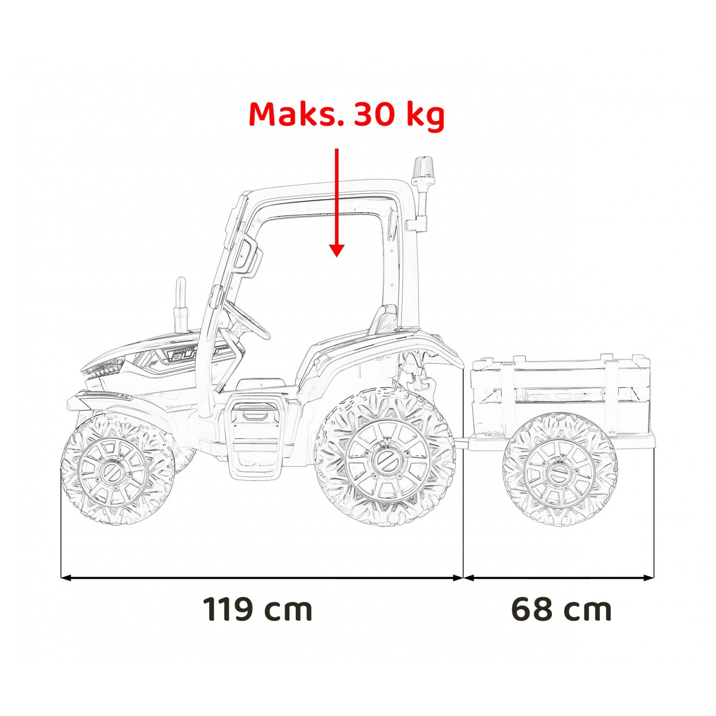 copy of Traktor BLAST Z Przyczepka Zielony