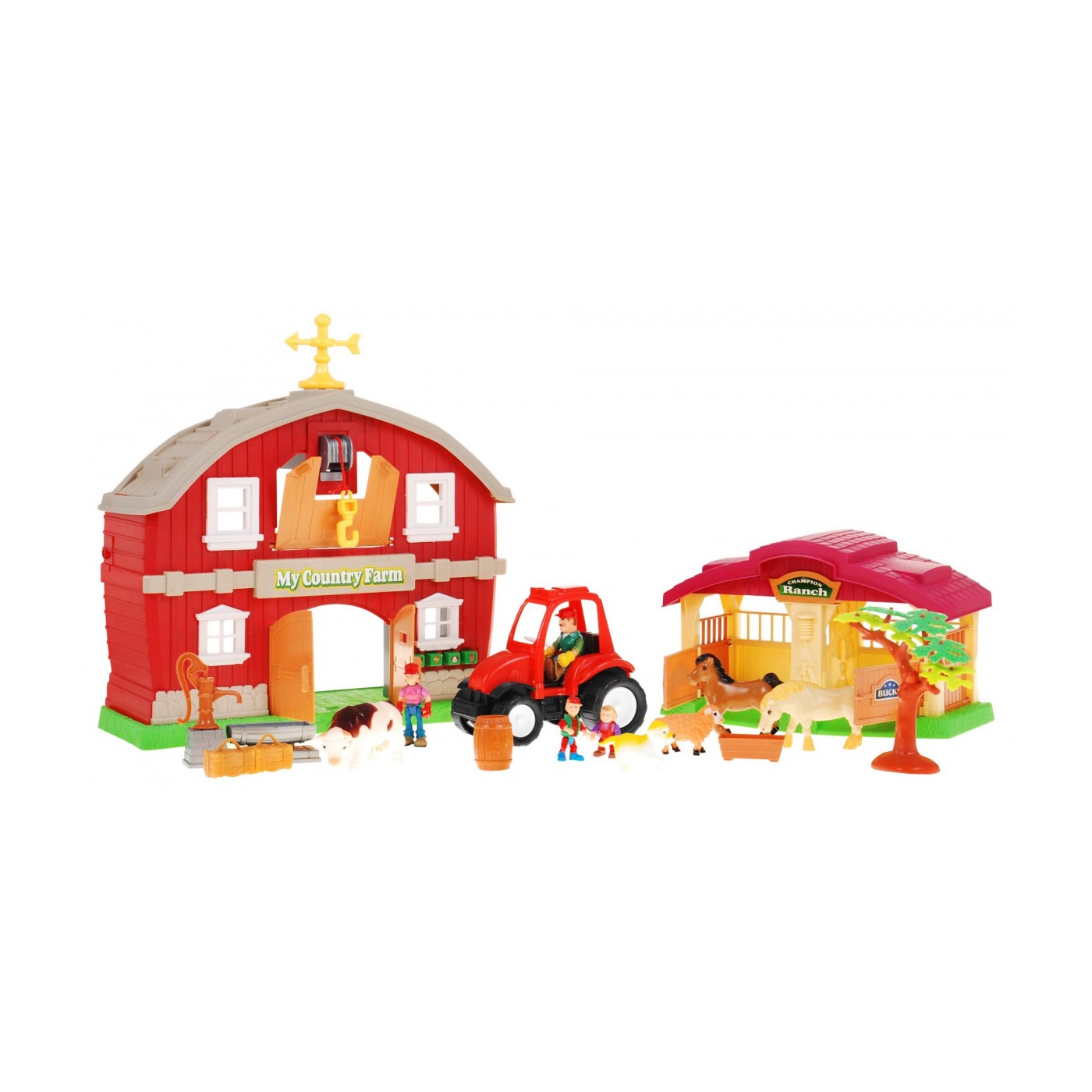 Farma pro děti 3+ sada 18 figurek + Stodola se zvuky + Traktor + Rodina se 4 osobami + Zvířata