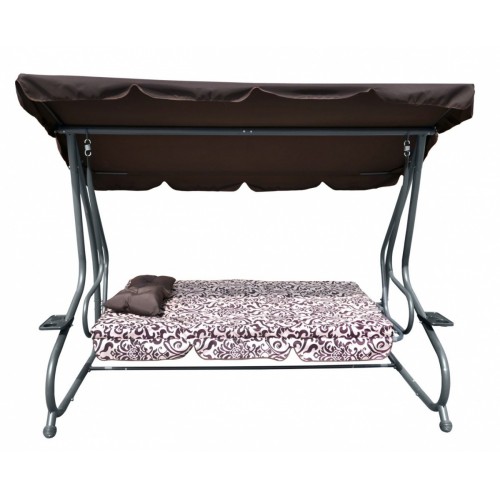 Rodinná zahradní Hustawka se štítem Braz Pattern Textile 2x1 Nastavitelná sedací matrace 2 tácky na pití