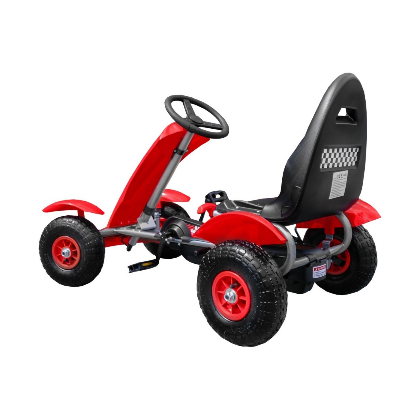 Dětský závodní XL pedálový motokár 3+ červený + nafouknutá kola + nastavení sedadla + jízda zdarma