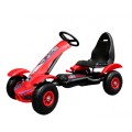 Dětský závodní XL pedálový motokár 3+ červený + nafouknutá kola + nastavení sedadla + jízda zdarma
