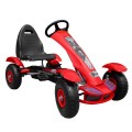Dětský závodní XL pedálový motokár 3+ červený + nafouknutá kola + nastavení sedadla + jízda zdarma