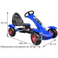 Dětská závodní XL pedálová motokára 3+ modrá nafukovací kola + nastavení sedadla + volný běh