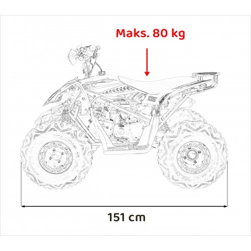 copy of Quad Highper na baterii žlutá 35 km/h + střídavý motor 1000 W + nafouknutá kola + nastavení sedadla
