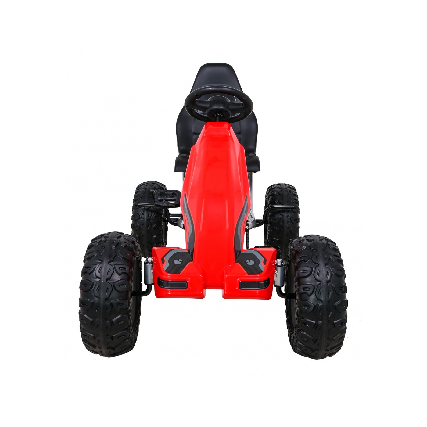 Duzy Gokart Strong s pedály pro děti červená + Zátěž 100 kg + Kola EVA + Ruční brzda + Sportovní sedadlo