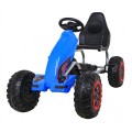 Duzy Gokart Strong s pedály pro děti modrá + Zátěž 100 kg + Kola EVA + Ruční brzda + Sportovní sedadlo
