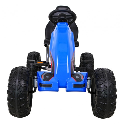 Duzy Gokart Strong s pedály pro děti modrá + Zátěž 100 kg + Kola EVA + Ruční brzda + Sportovní sedadlo