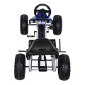 Duzy Gokart Strong s pedály pro děti modrá + Zátěž 100 kg + Kola EVA + Ruční brzda + Sportovní sedadlo