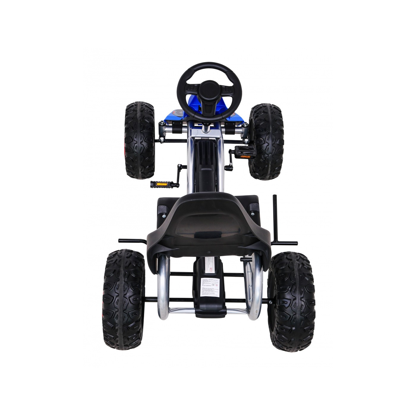 Duzy Gokart Strong s pedály pro děti modrá + Zátěž 100 kg + Kola EVA + Ruční brzda + Sportovní sedadlo