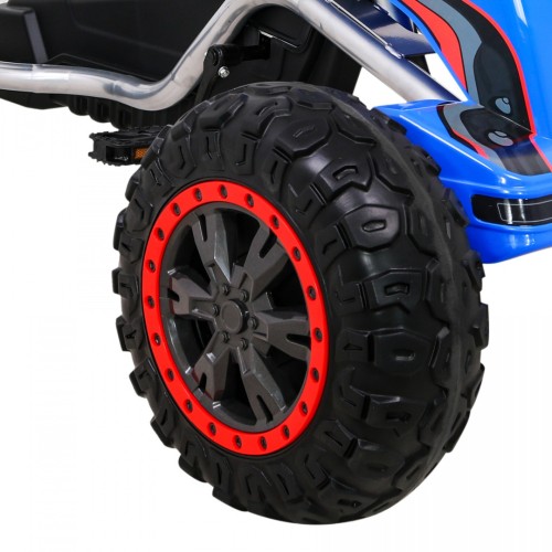 Duzy Gokart Strong s pedály pro děti modrá + Zátěž 100 kg + Kola EVA + Ruční brzda + Sportovní sedadlo