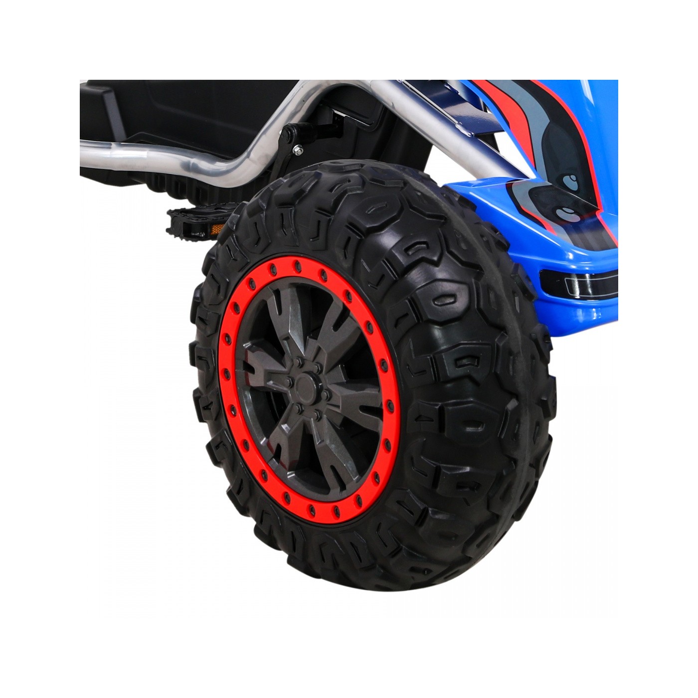Duzy Gokart Strong s pedály pro děti modrá + Zátěž 100 kg + Kola EVA + Ruční brzda + Sportovní sedadlo