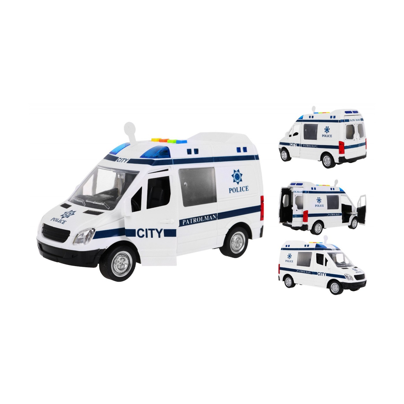 Velké policejní auto 1 16 Světla zvuky